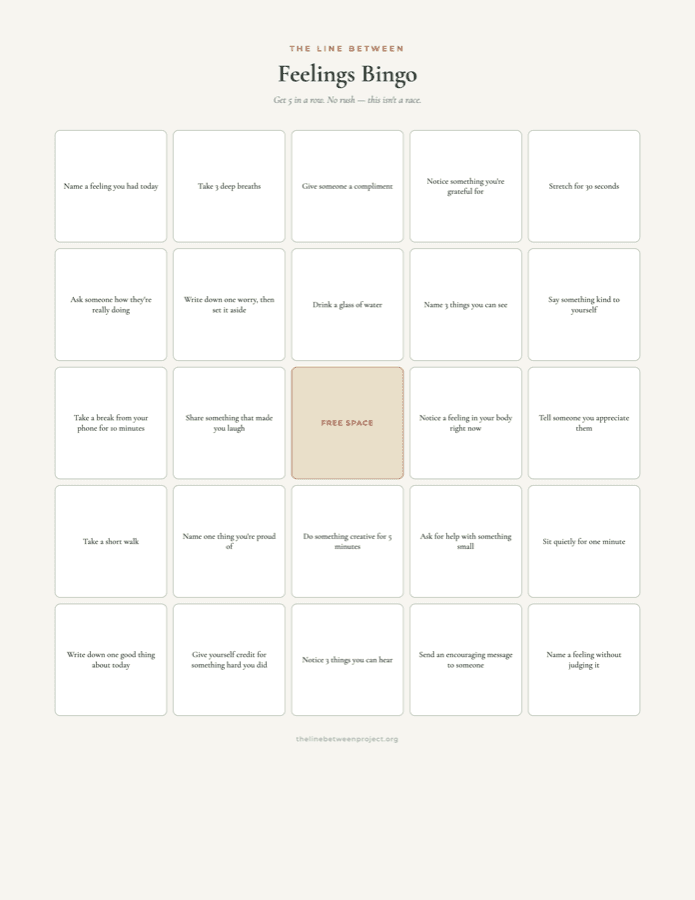 Preview of Feelings Bingo