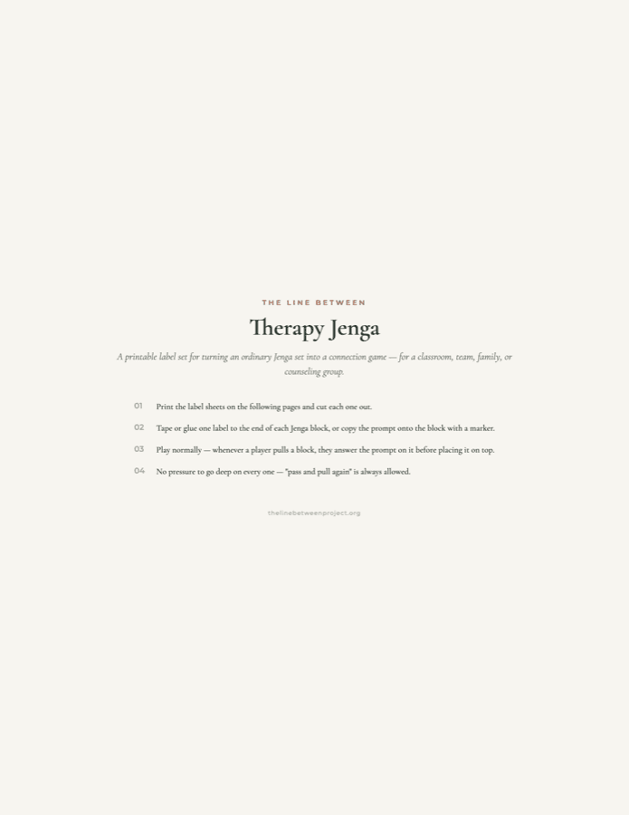 Preview of Therapy Jenga